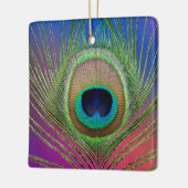 Ornement En Céramique Plume de queue d'un paon (Gauche)