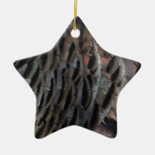 Ornement En Céramique Plumes de Dindon Sauvage I Design Abstrait de la N