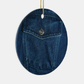 Ornement En Céramique Poche bleue de denim (Droite)