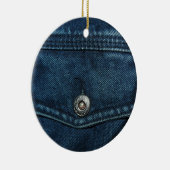 Ornement En Céramique Poche de Denim Bleu (Droite)