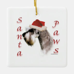 Ornement En Céramique Poches Père Noël Schnauzer Miniature