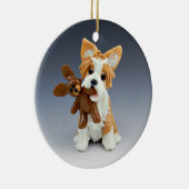 Ornement en céramique Podengo Chien portugais (Droite)