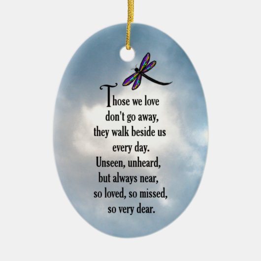 Ornement En Céramique Poème "ainsi aimé" de libellule (Devant)