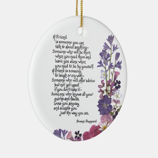 Ornement En Céramique Poème d'amitié (Droite)