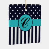 Ornement en céramique pois et rayures (Droite)