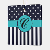 Ornement en céramique pois et rayures (Gauche)