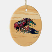 Ornement En Céramique Poisson à la coque en bois (Droite)