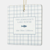 Ornement En Céramique Poisson Bleu de la Maison de Lac Plaid Classable (Gauche)