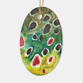 Ornement En Céramique Poisson de truite Brown (Gauche)