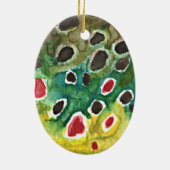 Ornement En Céramique Poisson de truite Brown (Dos)