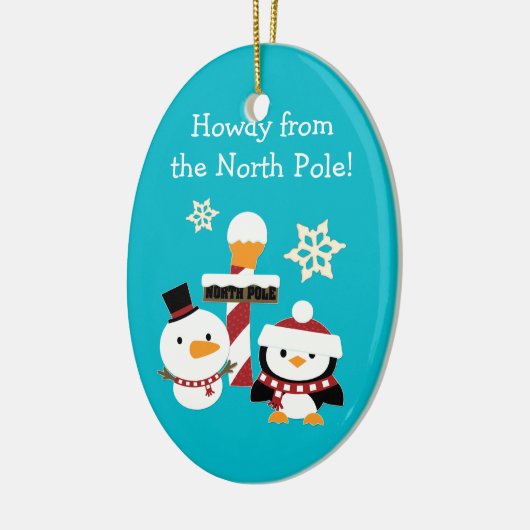 Ornement En Céramique Pôle Nord Penguin Snowman Enfants Noël (Gauche)