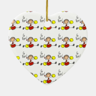 Ornement En Céramique Pom-pom girl de l'équipe Red Go