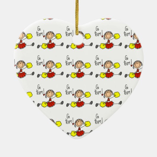 Ornement En Céramique Pom-pom girl de l'équipe Red Go (Dos)