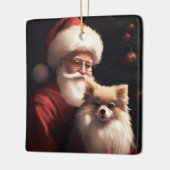 Ornement En Céramique Poméranien avec Noël Festif du Père Noël (Gauche)