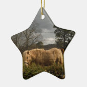 Ornement En Céramique Poney miniature blond / Cheval (Gauche)