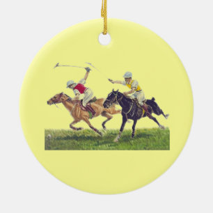 Ornement En Céramique Poneys de polo