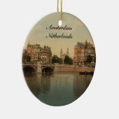 Ornement En Céramique Pont bleu et la rivière d'Amstel, Amsterdam (Droite)