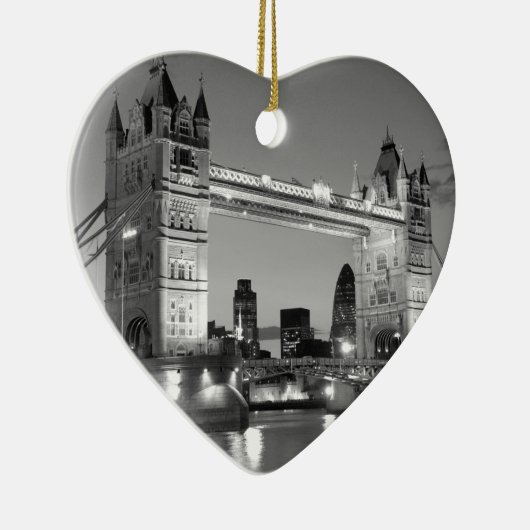 Ornement En Céramique Pont Tour de Londres blanc noir (Droite)