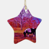 Ornement En Céramique PONY dans un champ de couleur PLANCHE (Droite)