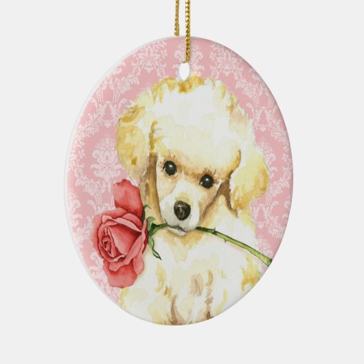 Ornement En Céramique Poodle de jouets Rose Valentine (Droite)