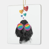 Ornement En Céramique Poodle Dog with Hearts Saint-Valentin (Gauche)