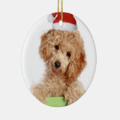 Ornement en céramique Poodle Père Noël (Droite)