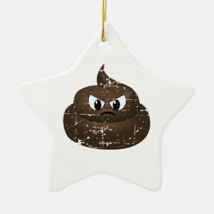 Ornement En Céramique Poop de dessin en colère