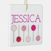 Ornement En Céramique Pop De Gâteau Rose Frosted Baker Foin (Droite)