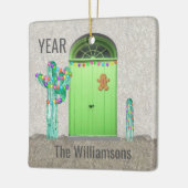 Ornement En Céramique Portes vertes de Noël de Cactus Sud-Ouest (Gauche)
