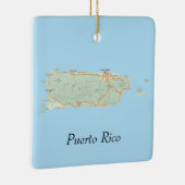 Ornement En Céramique Porto Rico Map Noël (Droite)