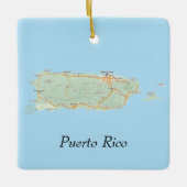 Ornement En Céramique Porto Rico Map Noël (Devant)