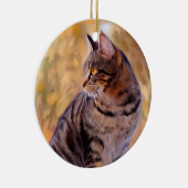 Ornement En Céramique Portrait d'art de chat (Droite)