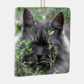 Ornement En Céramique Portrait de chat du Sibérien | (Droite)