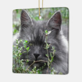 Ornement En Céramique Portrait de chat du Sibérien | (Gauche)