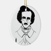 Ornement En Céramique Portrait d'Edgar Allan Poe (Droite)