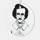 Ornement En Céramique Portrait d'Edgar Allan Poe (Gauche)