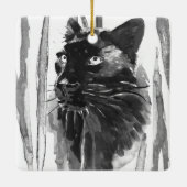 Ornement En Céramique Portrait Panther (Dos)