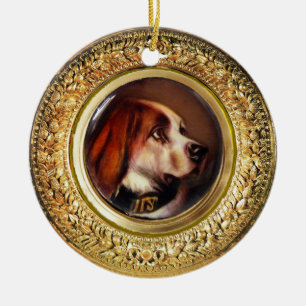 Ornement En Céramique PORTRAITS DE CHIEN MINIATURE Bloodhound