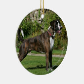 Ornement En Céramique Position Brindle d'exposition canine de boxeur (Droite)