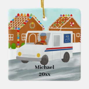 Ornement En Céramique Poste de courrier personnalisé Noël