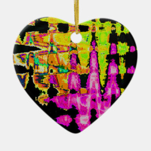 Ornement En Céramique Poster d'art Abstrait Neon Glitch Imprimer