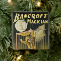 Poster magique vintage, Magicien Bancroft et Lion