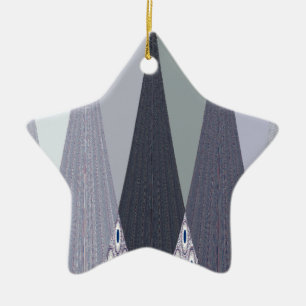 Ornement En Céramique Pots Chevron Gris Cendré Imprimer