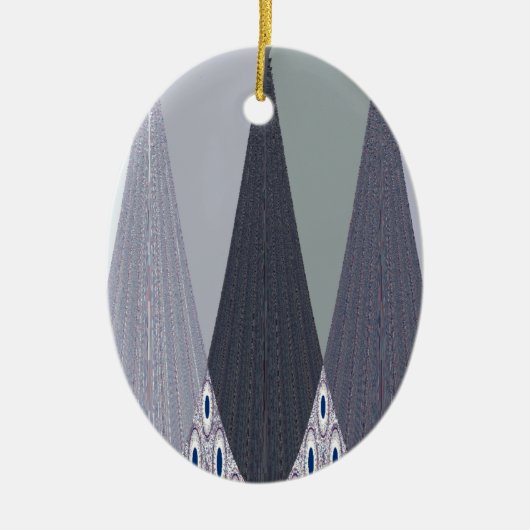 Ornement En Céramique Pots Chevron Gris Cendré Imprimer (Devant)