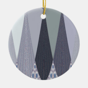 Ornement En Céramique Pots Chevron Gris Cendré Imprimer