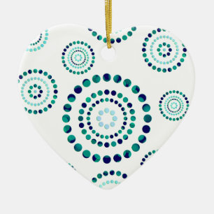 Ornement En Céramique Pots Circle Power Flowers + votre backgr.