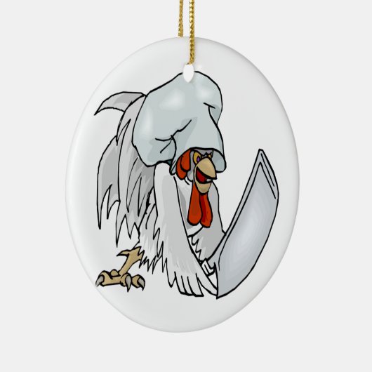 Ornement En Céramique Poulet Chef (Droite)