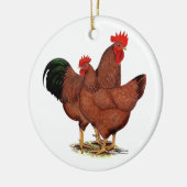 Ornement En Céramique Poulets de rouge de production (Gauche)