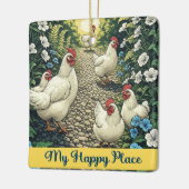 Ornement En Céramique Poulets Mon Endroit Heureux (Gauche)