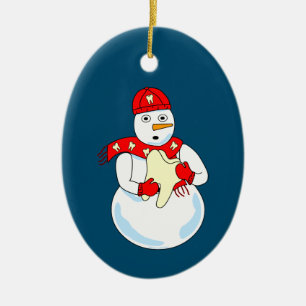Ornement en céramique pour dents Snowman